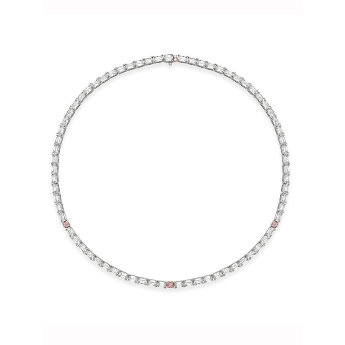 Pink Diamond Tennis Necklace